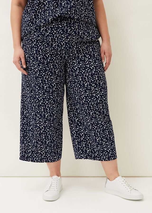 Navy Phase Eight Carin Spot Culottes Trousers | 3702SGPMB