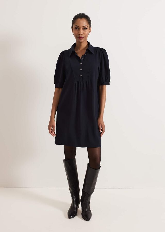 Navy Phase Eight Claudia Button Swing Dress | 5931MTCPQ