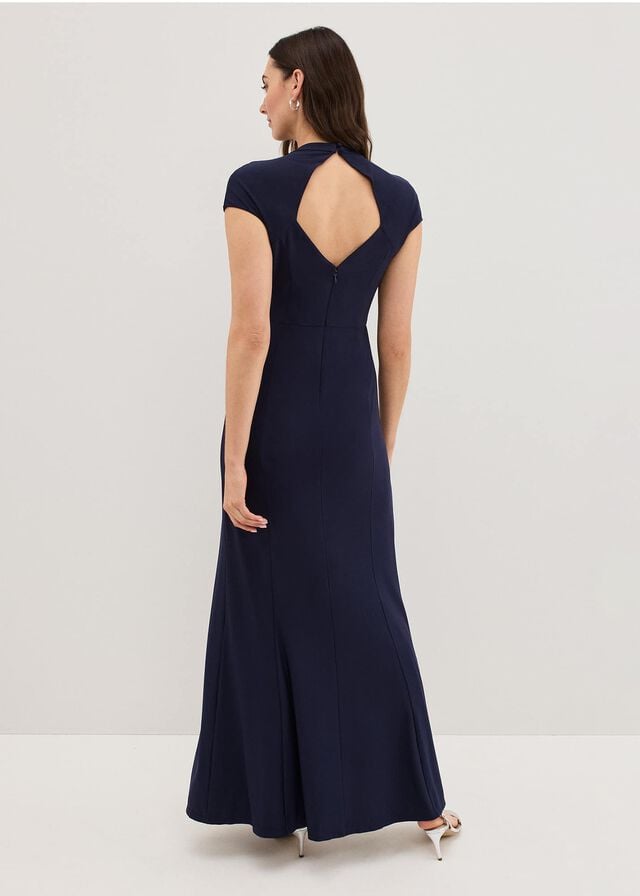 Navy Phase Eight Daisy Ruched Dress | 2309KEVWM