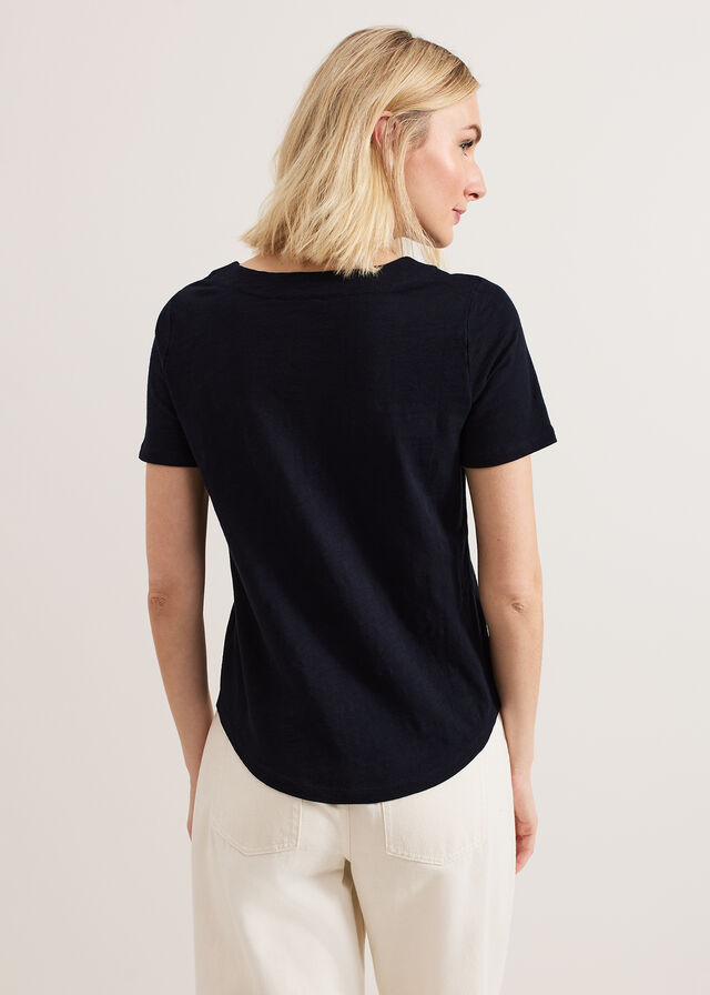 Navy Phase Eight Elspeth V Neck T Shirts | 0531WMTXZ