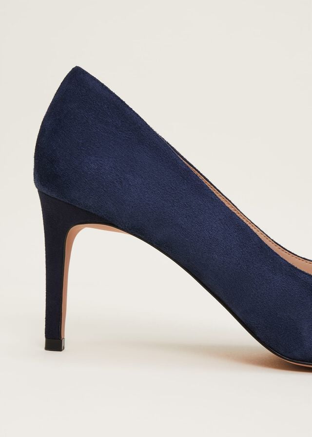 Navy Phase Eight Embellished Court Heels | 1943TNVSW