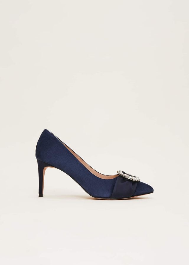 Navy Phase Eight Embellished Court Heels | 1943TNVSW