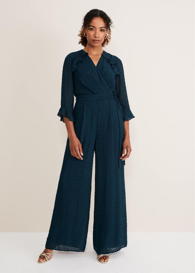 Navy Phase Eight Hattie Wrap Wide Leg Dress | 3715HIOXT