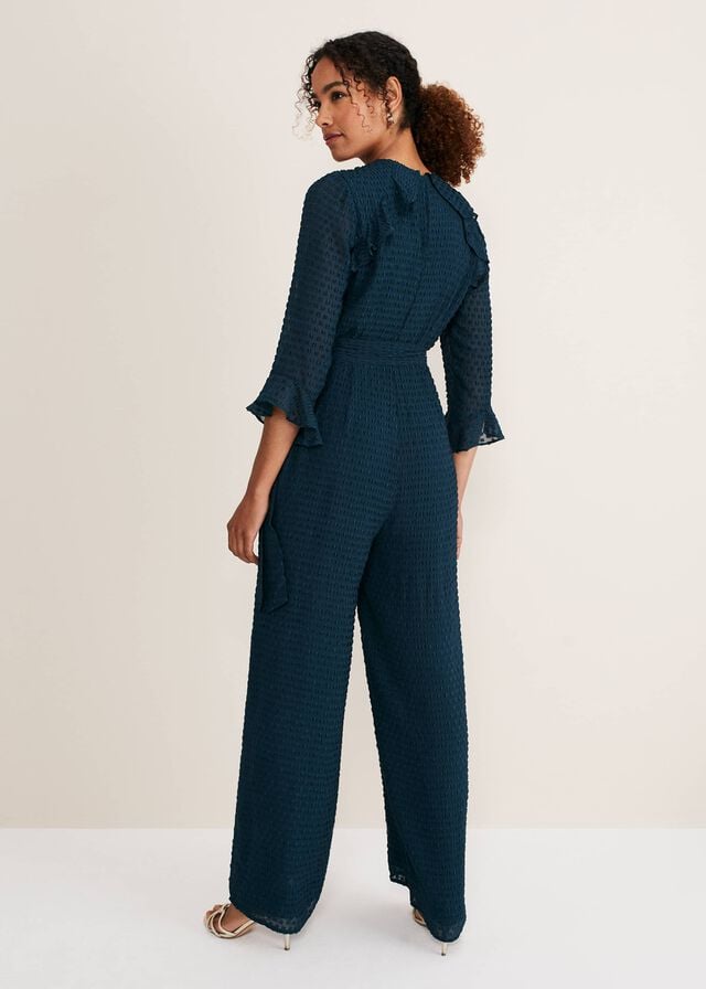 Navy Phase Eight Hattie Wrap Wide Leg Jumpsuit | 3680ORKWA