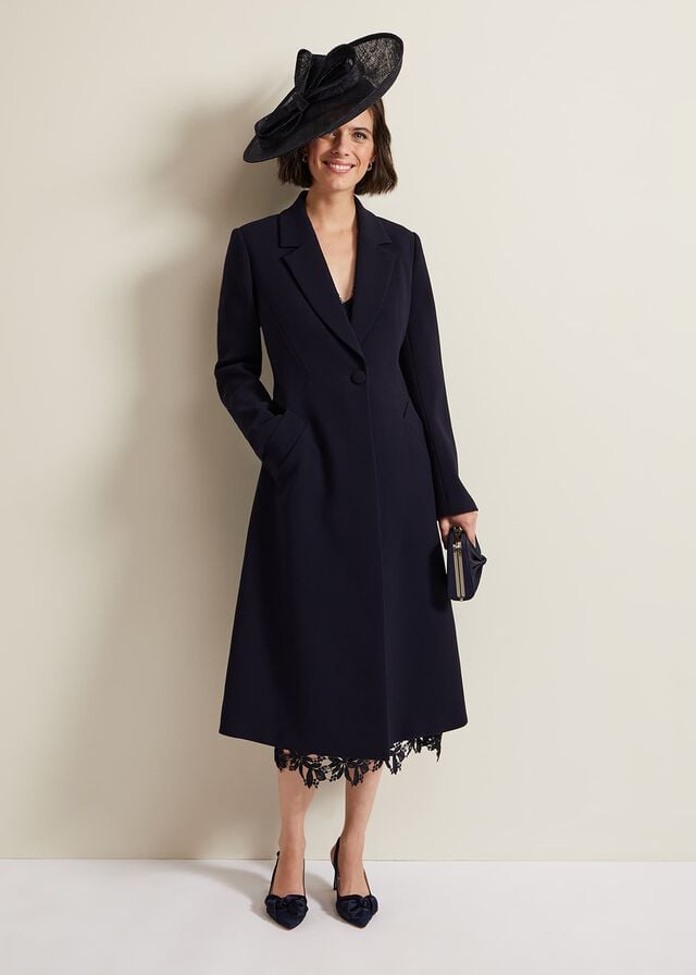 Navy Phase Eight Juliette Crepe Coats | 7934HKEGT