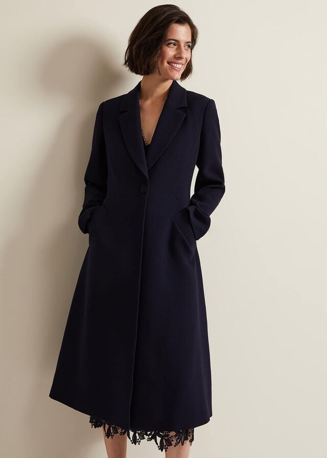 Navy Phase Eight Juliette Crepe Coats | 7934HKEGT