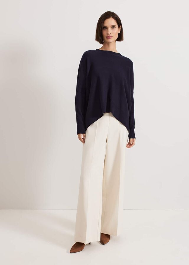 Navy Phase Eight Kara Square Boxy Knitwear | 3072GONBJ