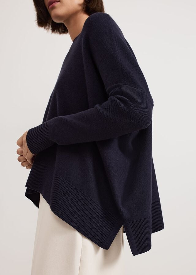 Navy Phase Eight Kara Square Boxy Knitwear | 3072GONBJ