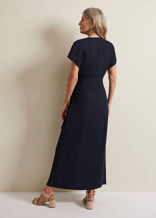 Navy Phase Eight Liv Wrap Dress | 8640XJYUI