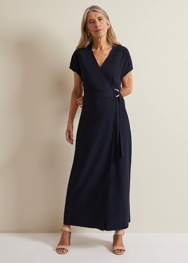 Navy Phase Eight Liv Wrap Dress | 8640XJYUI