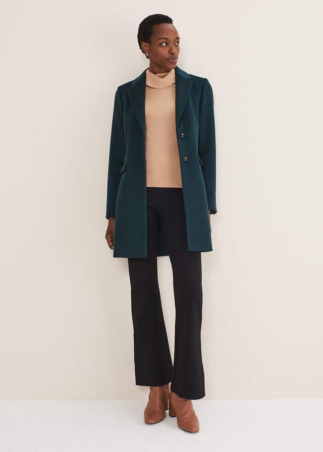 Navy Phase Eight Lydia Forest Wool Smart Coats | 4917ZITDN