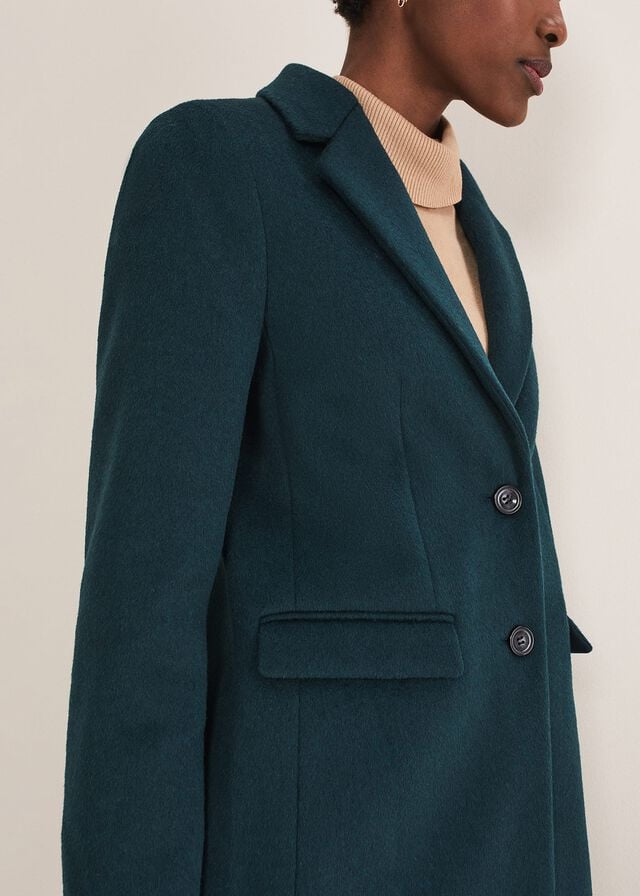 Navy Phase Eight Lydia Forest Wool Smart Coats | 4917ZITDN