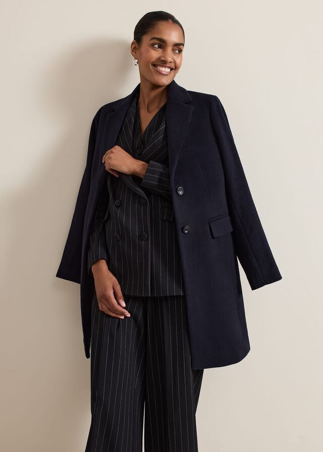 Navy Phase Eight Lydia Wool Coats | 6295DIBLM