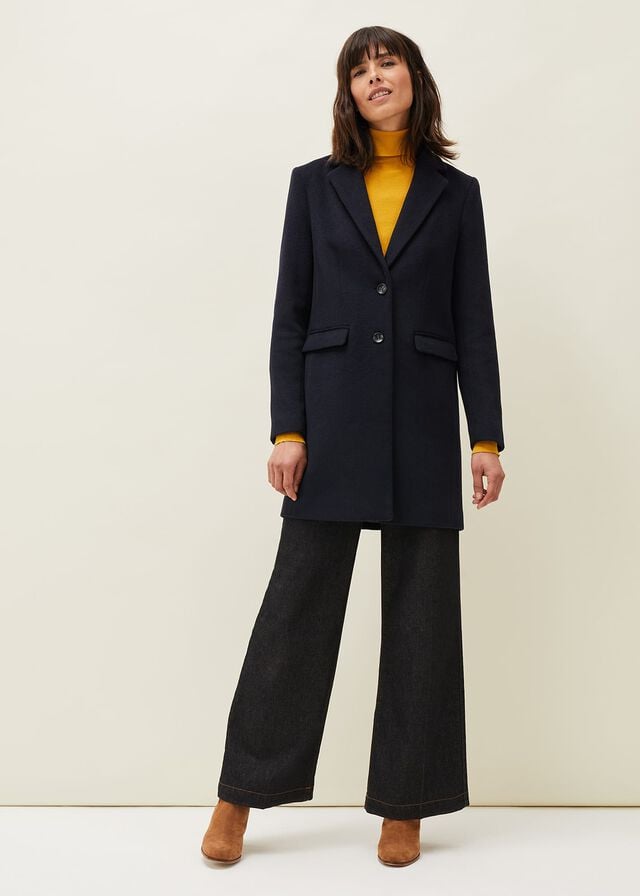 Navy Phase Eight Lydia Wool Smart Coats | 4021IJUWQ