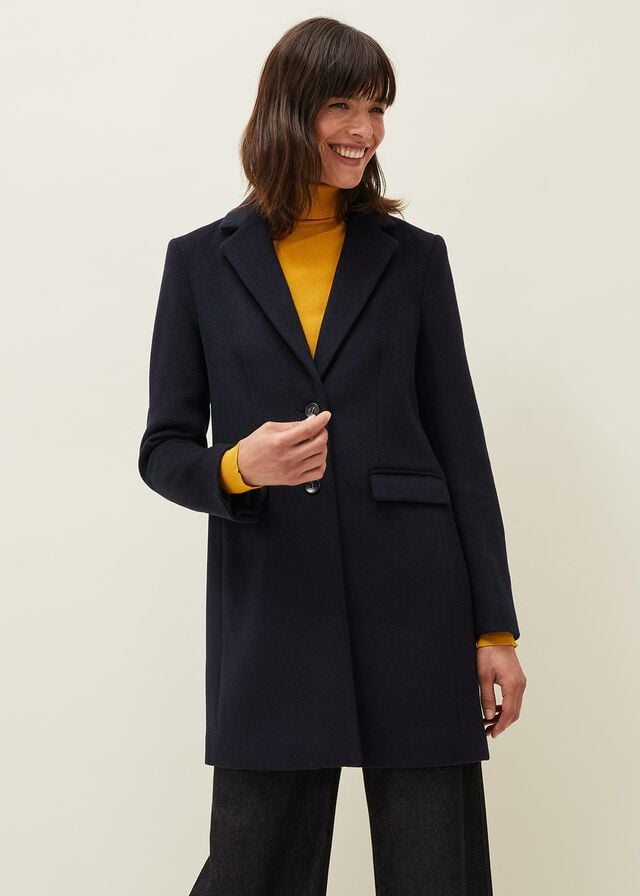 Navy Phase Eight Lydia Wool Smart Coats | 4021IJUWQ