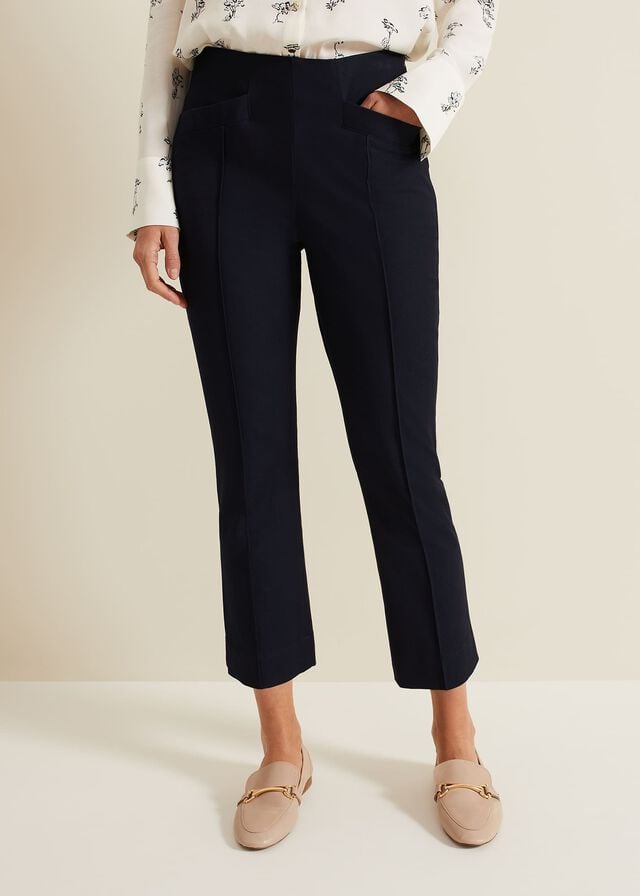 Navy Phase Eight Miah Stretch Capris Trousers | 7815CKVFD