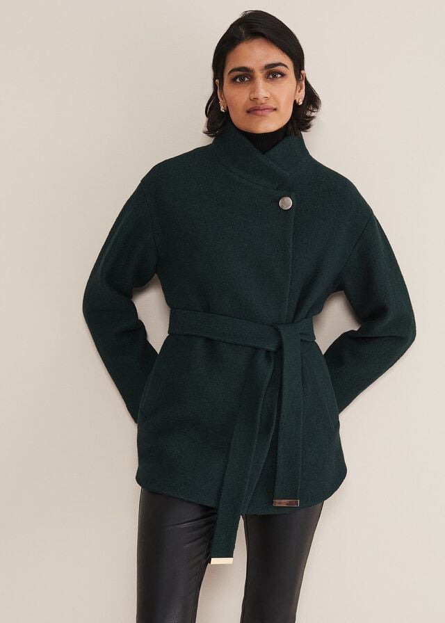 Navy Phase Eight Mya Wool Belted Coats | 2706CKVJS