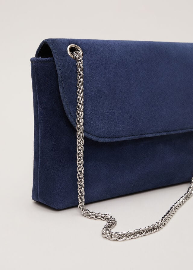 Navy Phase Eight Navy Suede Bags | 8935KQAPV