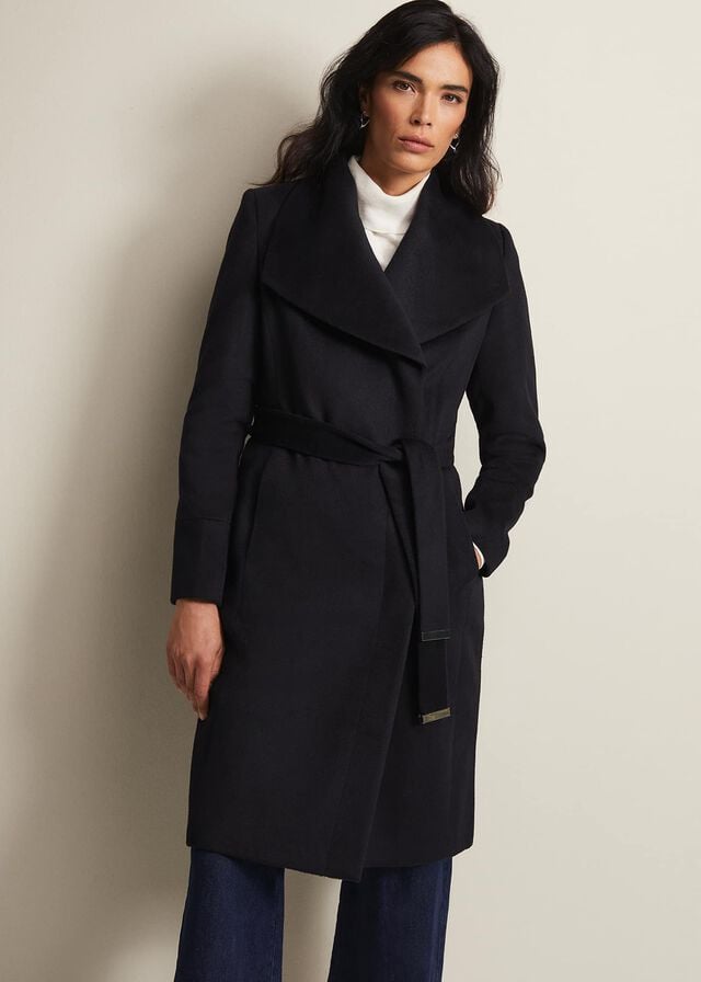 Navy Phase Eight Nicci Wool Smart Coats | 8410ZKHCB