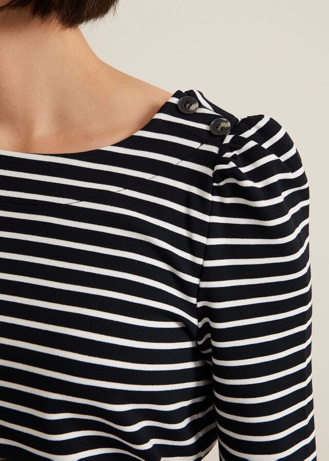 Navy Phase Eight Orabella Stripe T Shirts | 7425IFTXS