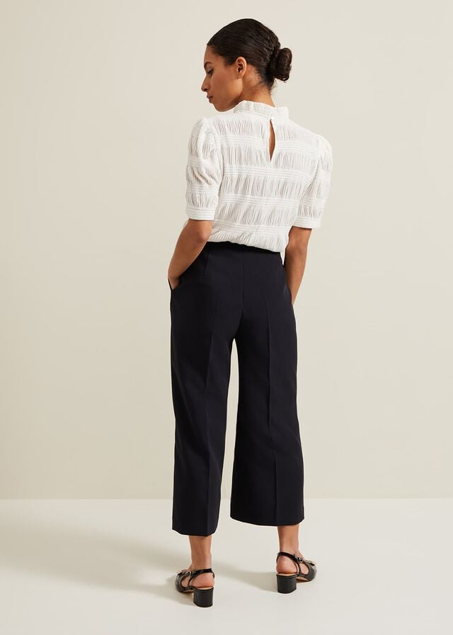 Navy Phase Eight Petite Aubrielle Clean Crepe Culottes Trousers | 7851BPCUG