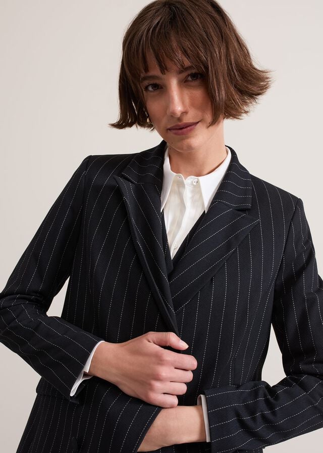 Navy Phase Eight Pia Pinstripe Coats | 5092NWYBI