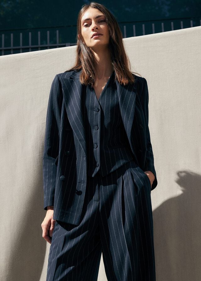 Navy Phase Eight Pia Pinstripe Coats | 5092NWYBI