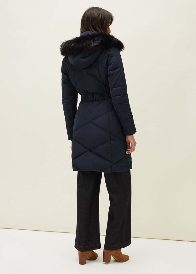 Navy Phase Eight Remi Diamond Puffer Coats | 7423PEWNQ