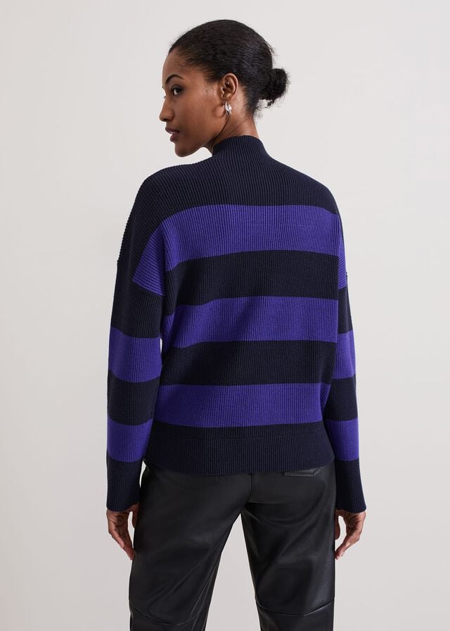 Navy Phase Eight Sammi Stripe Knitwear | 7349FNVZE