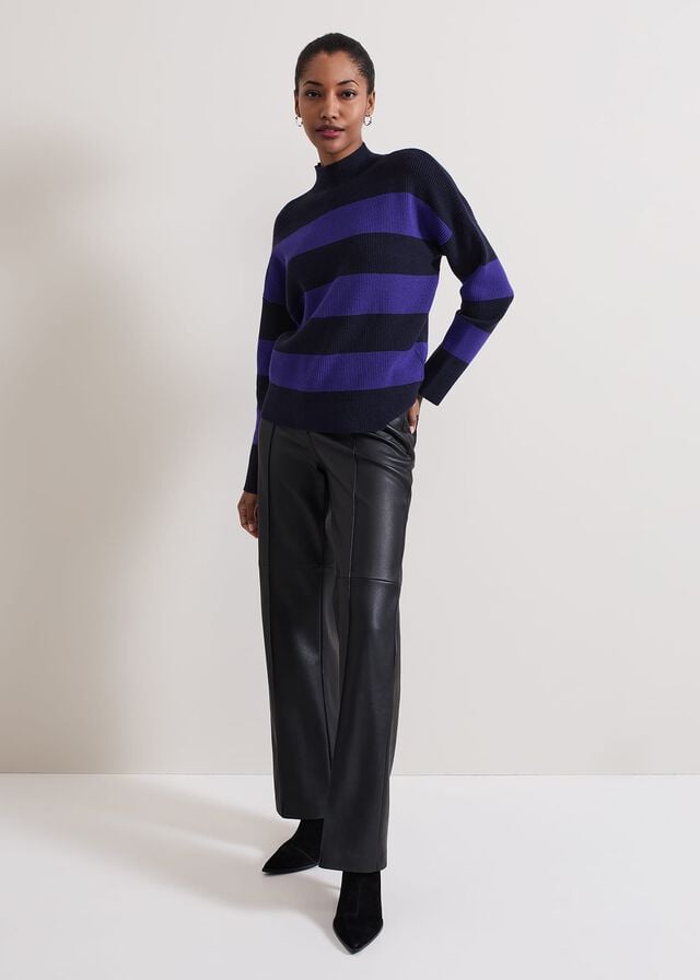 Navy Phase Eight Sammi Stripe Knitwear | 7349FNVZE