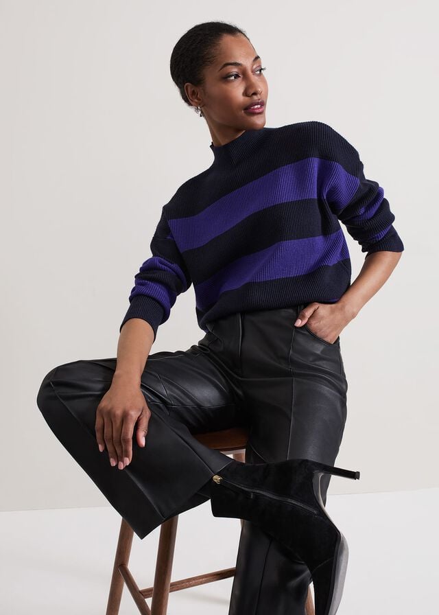 Navy Phase Eight Sammi Stripe Knitwear | 7349FNVZE