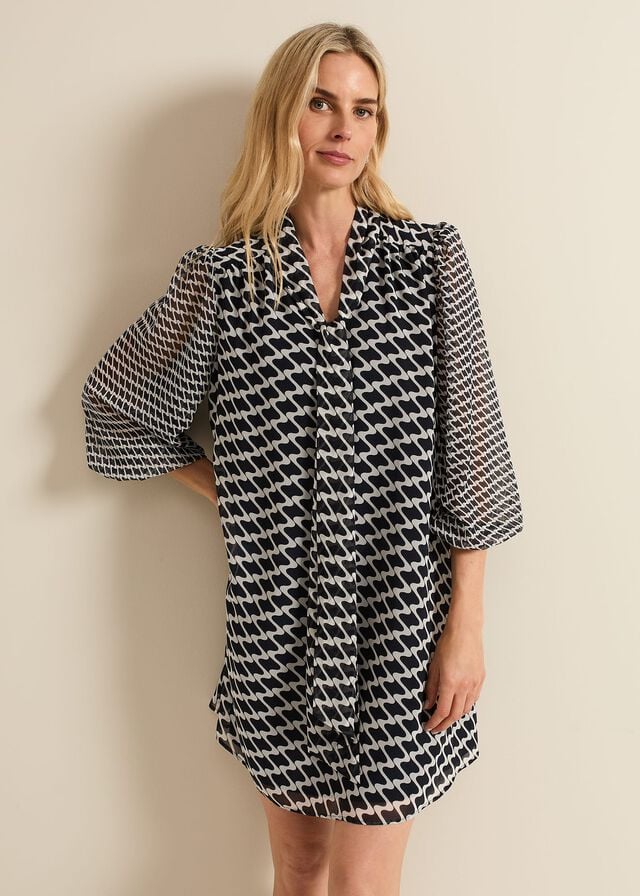 Navy Phase Eight Suki Geo Tunic Dress | 7530BPZYW