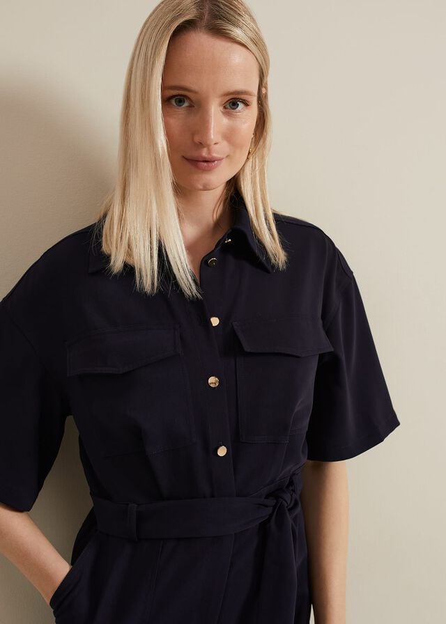 Navy Phase Eight Tallulah Utility Dress | 0169OYPHJ