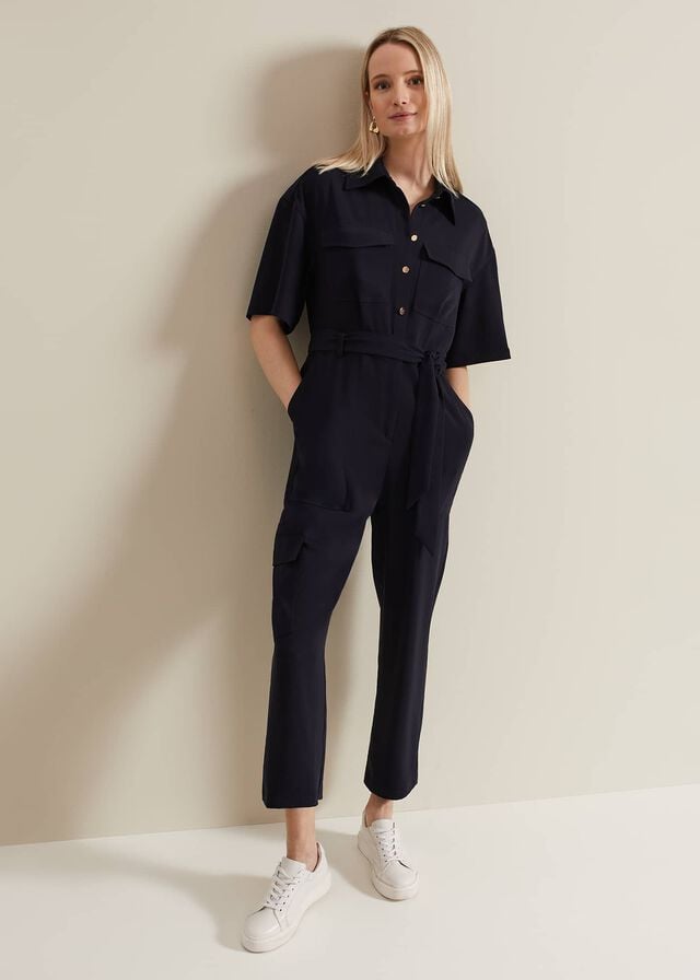 Navy Phase Eight Tallulah Utility Jumpsuit | 0643MXDAV