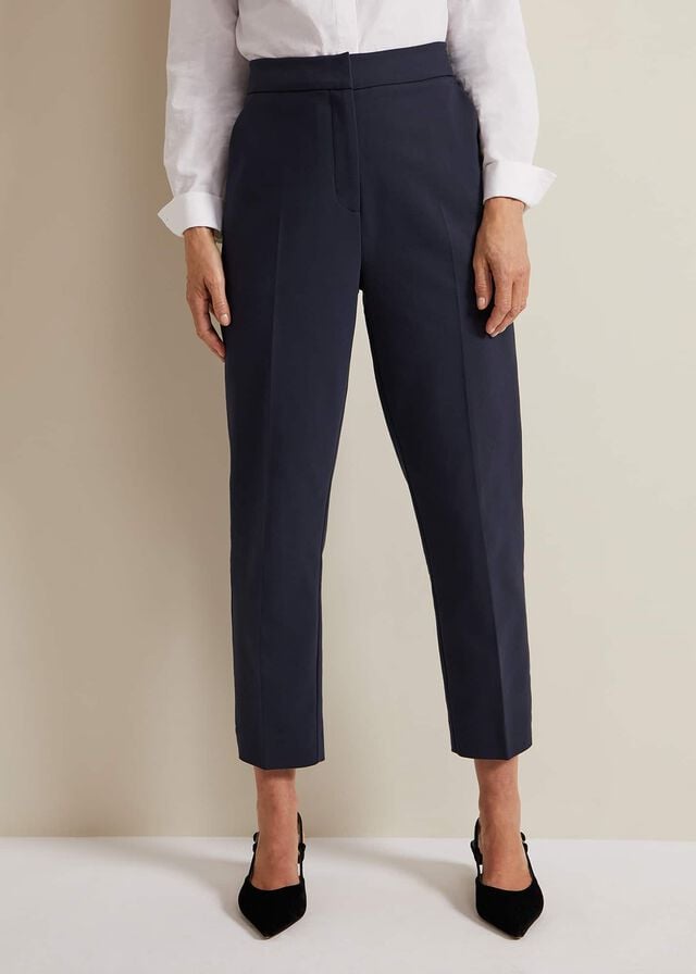 Navy Phase Eight Ulrica Tapered Trousers | 6735RQNLE