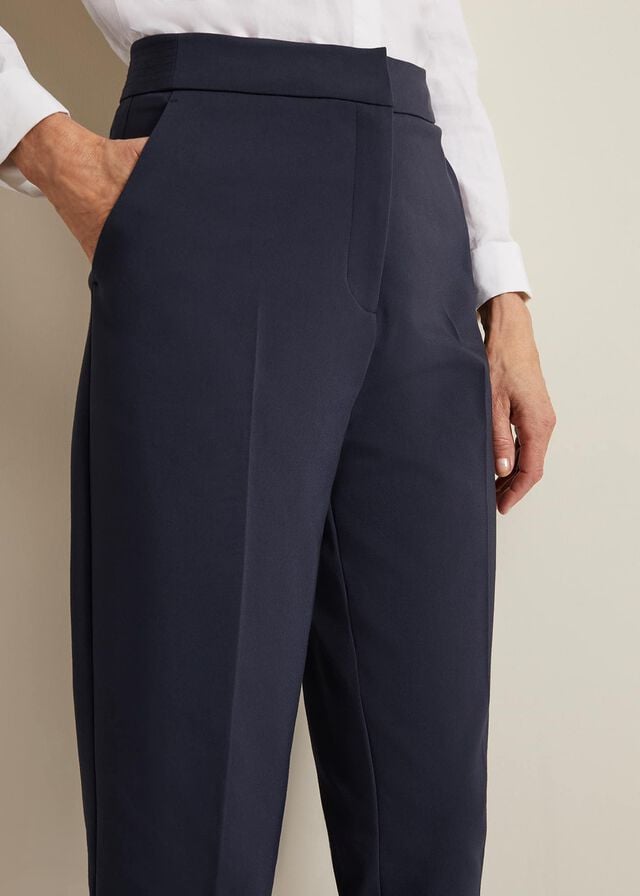 Navy Phase Eight Ulrica Tapered Trousers | 6735RQNLE