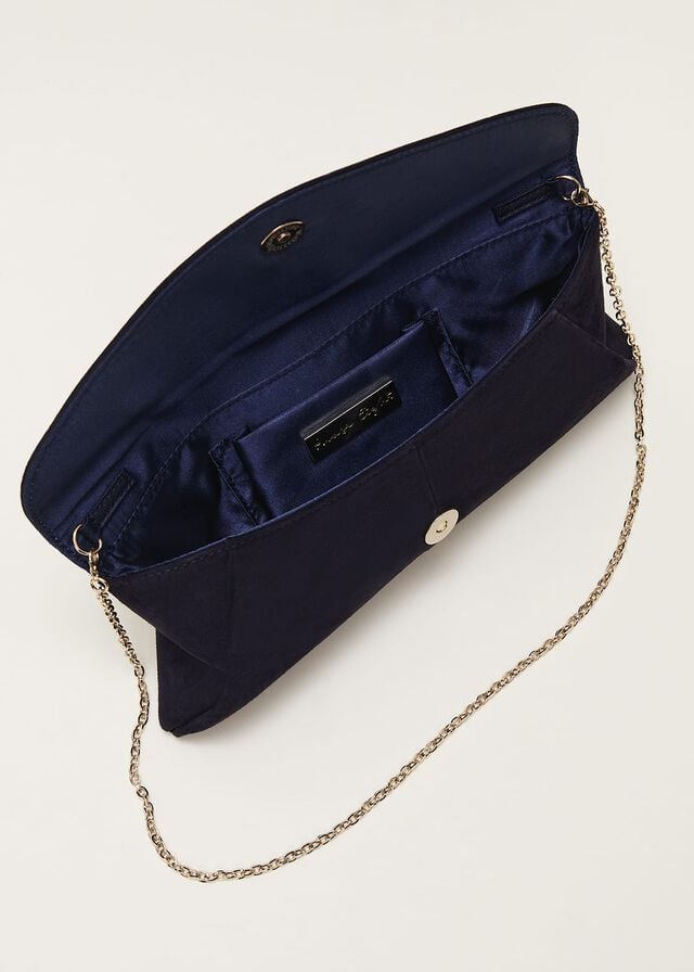 Navy Phase Eight Wendie Suede Bags | 3827HKQLG