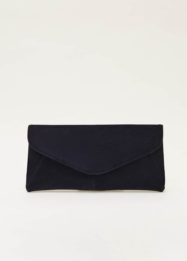 Navy Phase Eight Wendie Suede Bags | 3827HKQLG