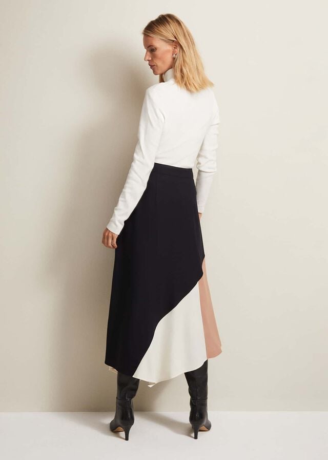 Navy Phase Eight Zelaina Asymmetric Skirts | 7258AQTPN