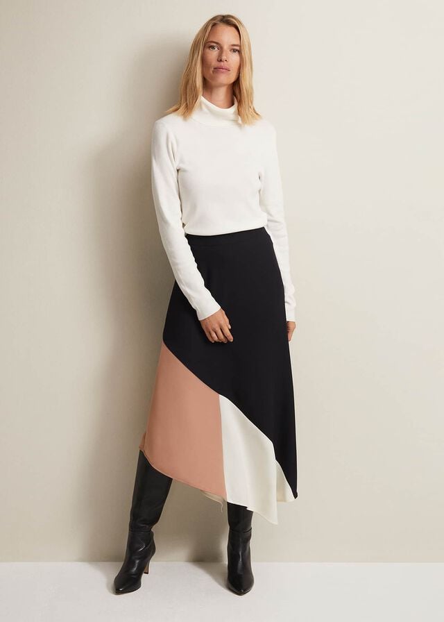 Navy Phase Eight Zelaina Asymmetric Skirts | 7258AQTPN