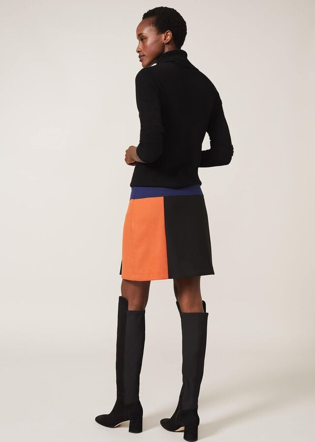 Navy / Orange Phase Eight Evane Colourblock Skirts | 0347SLYPF