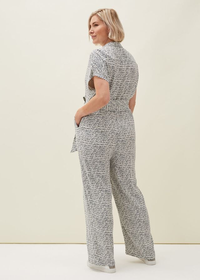 Navy / White Phase Eight Paige Abstract Print Jumpsuit | 4381HDACW