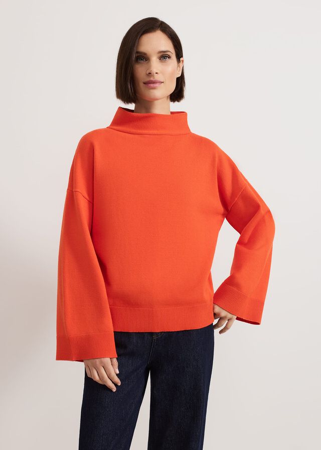 Orange Phase Eight Blaire Fluted Sleeve Knitwear | 1590GRHLD