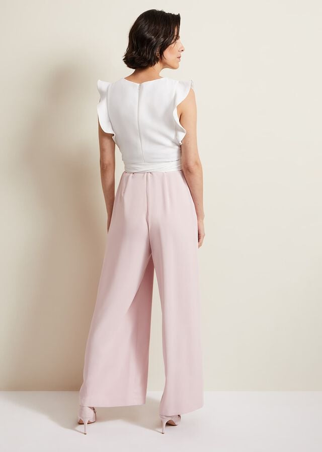 Pink Phase Eight Ayla Ruffle Jumpsuit | 5270WJOER