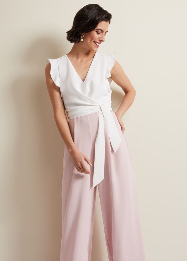 Pink Phase Eight Ayla Ruffle Jumpsuit | 5270WJOER