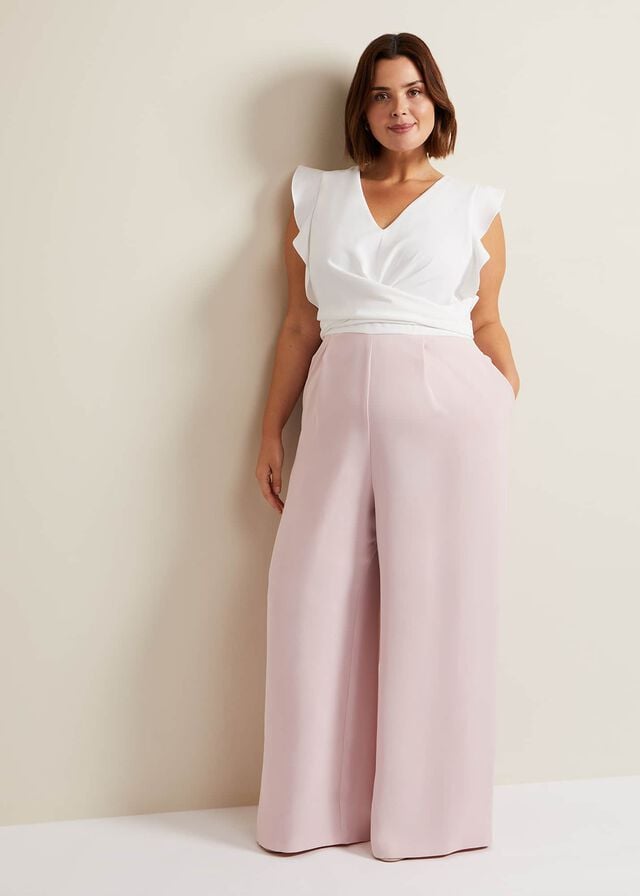 Pink Phase Eight Ayla Ruffle Jumpsuit | 5270WJOER