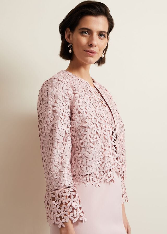 Pink Phase Eight Daisy Lace Jackets | 7145WYCEJ