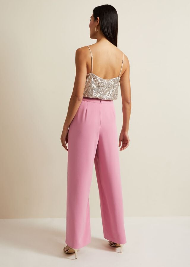 Pink Phase Eight Elandra Wide Leg Trousers | 3680DALQS