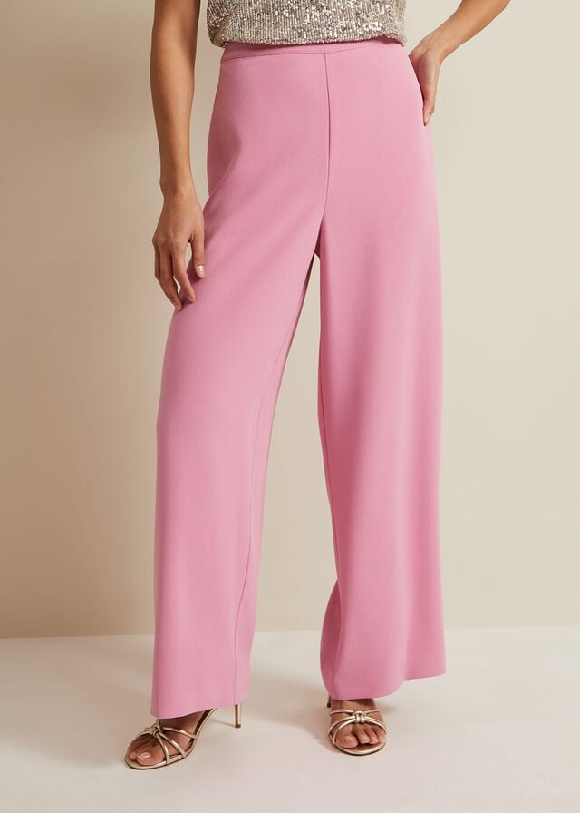 Pink Phase Eight Elandra Wide Leg Trousers | 3680DALQS