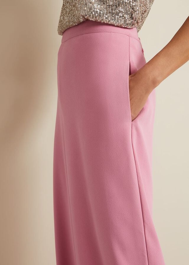 Pink Phase Eight Elandra Wide Leg Trousers | 3680DALQS